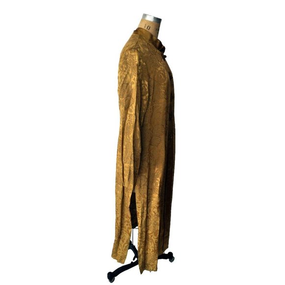 Vintage 70s Golden Asian Frog Button Long Jacket - Picture 3 of 6